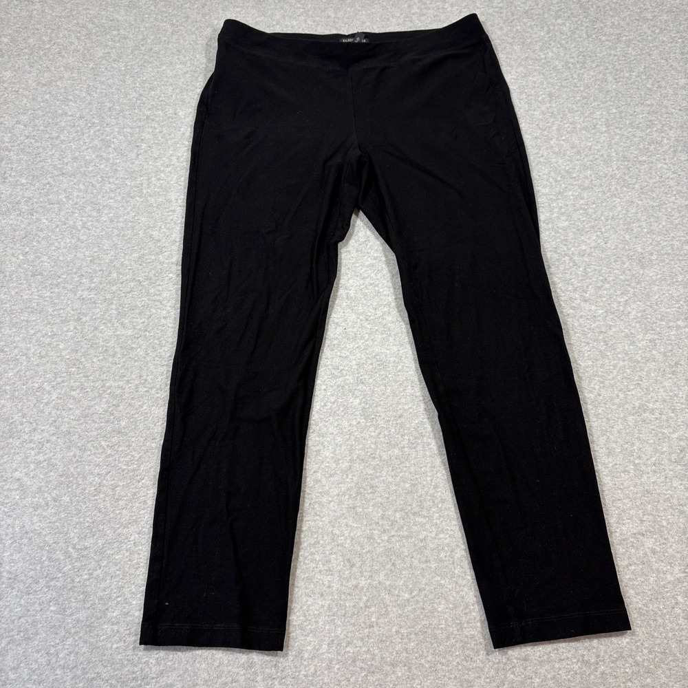 EILEEN FISHER System Crepe Stretch Pants Womens Sz M Black Washable